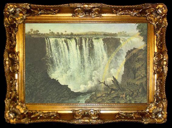 framed  unknow artist One of Livingstones mainstay ogonblick in Afrika,var da he in November upptackte Victoria autumn in Zambesifloden, ta009-2